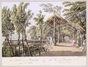 Vue des jardins de Reisenberg près de Vienne, gravé par Johann Ziegler